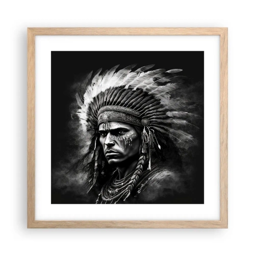 Plagát v ráme zo svetlého duba - Vodca a bojovník - 40x40 cm