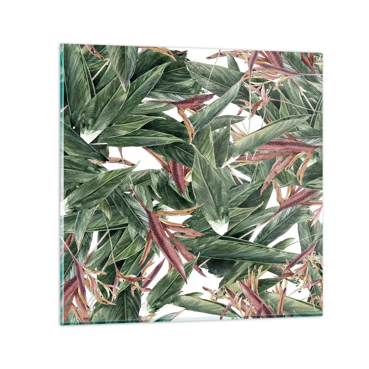 Obraz na skle - Smaragdovo-ľaliové húštie - 40x40 cm