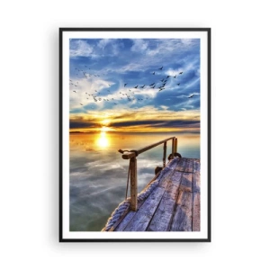 Plagát v čiernom ráme - Vietor ide odpočívať - 70x100 cm