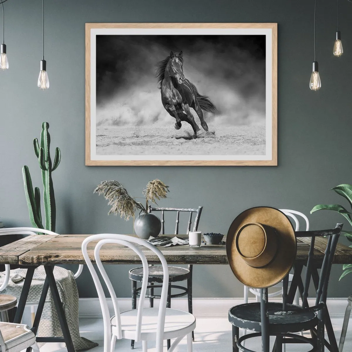 Plagát v ráme zo svetlého duba - Hodné samotného emira - 100x70 cm