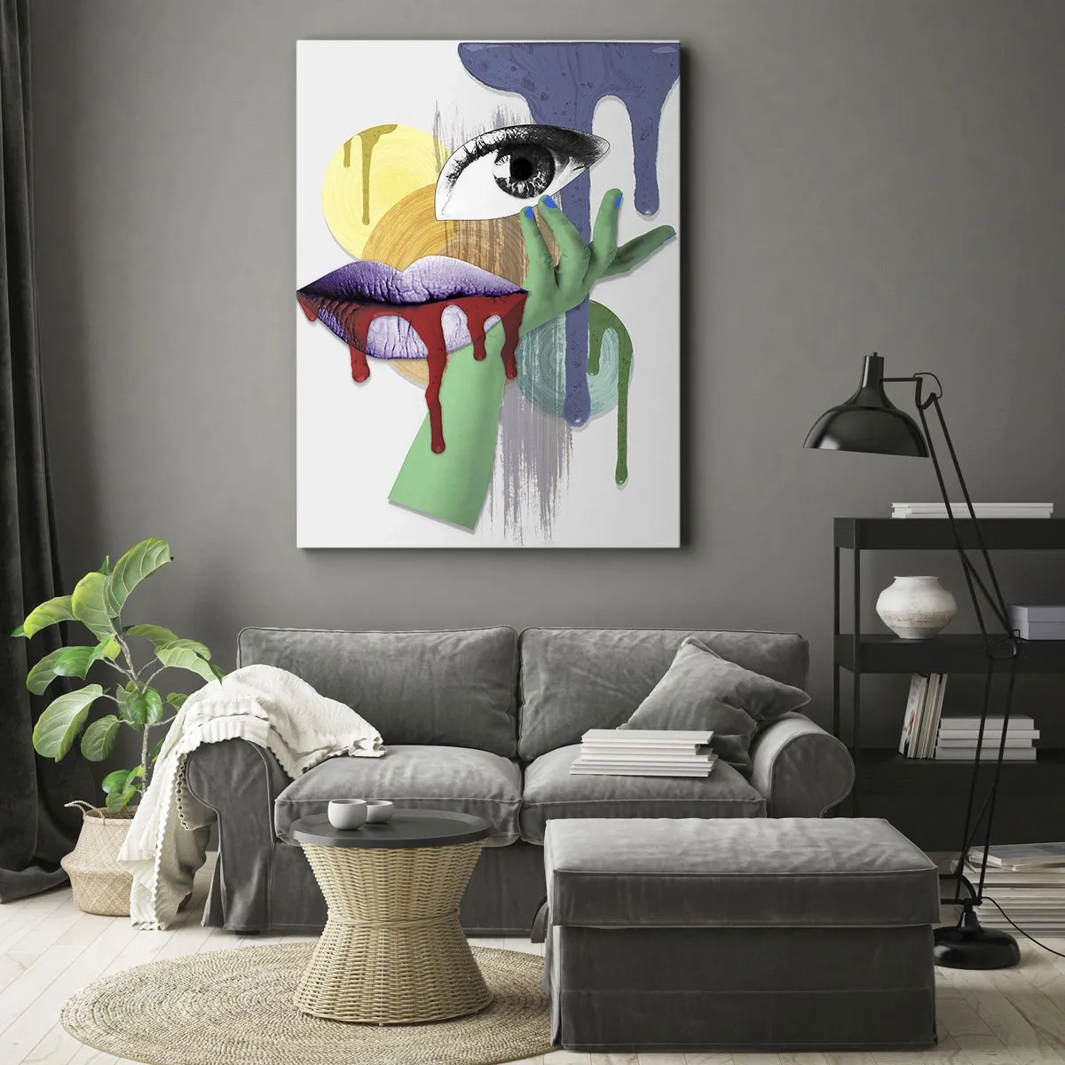 Obraz na plátne - Zdeformovaný portrét - 65x120 cm