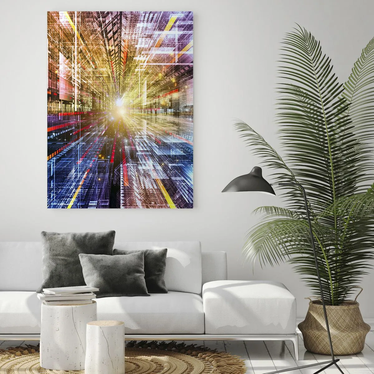 Obraz na skle - Osvetlená chodba - 50x70 cm