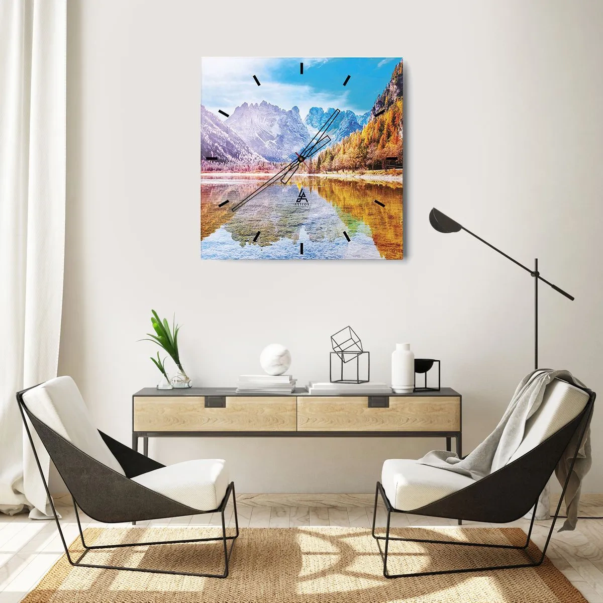 Nástenné hodiny - A v horách už je jeseň - 40x40 cm