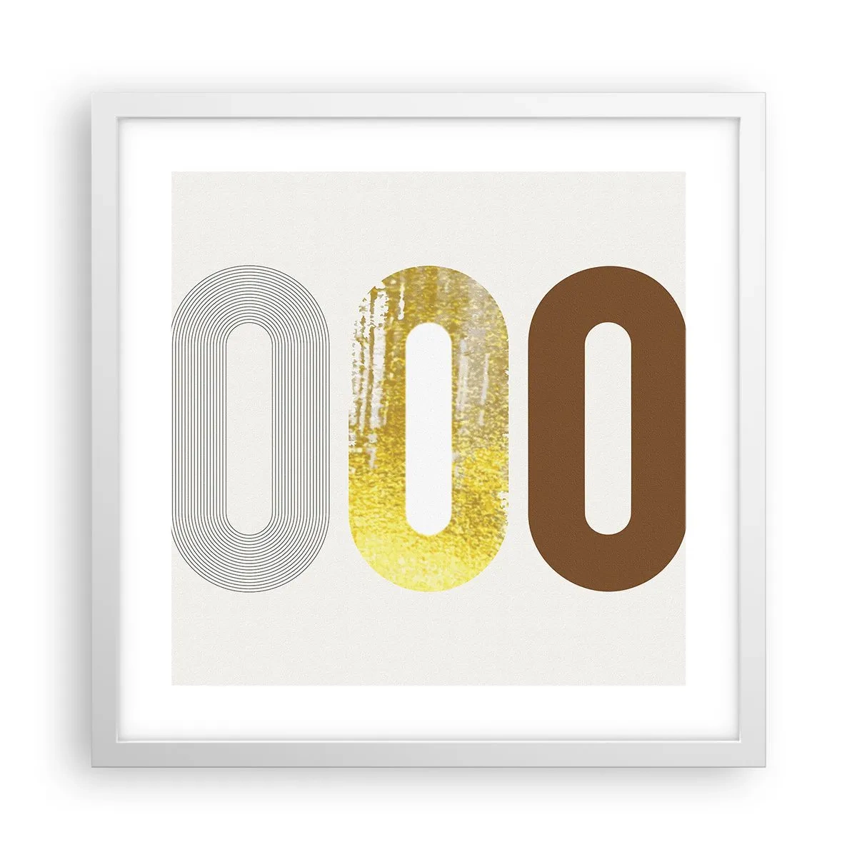 Plagát v bielom ráme - Ooo! - 40x40 cm