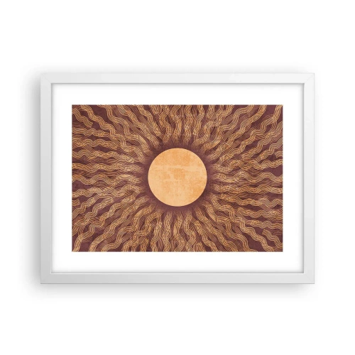 Plagát v bielom ráme - Ikona slnka - 40x30 cm