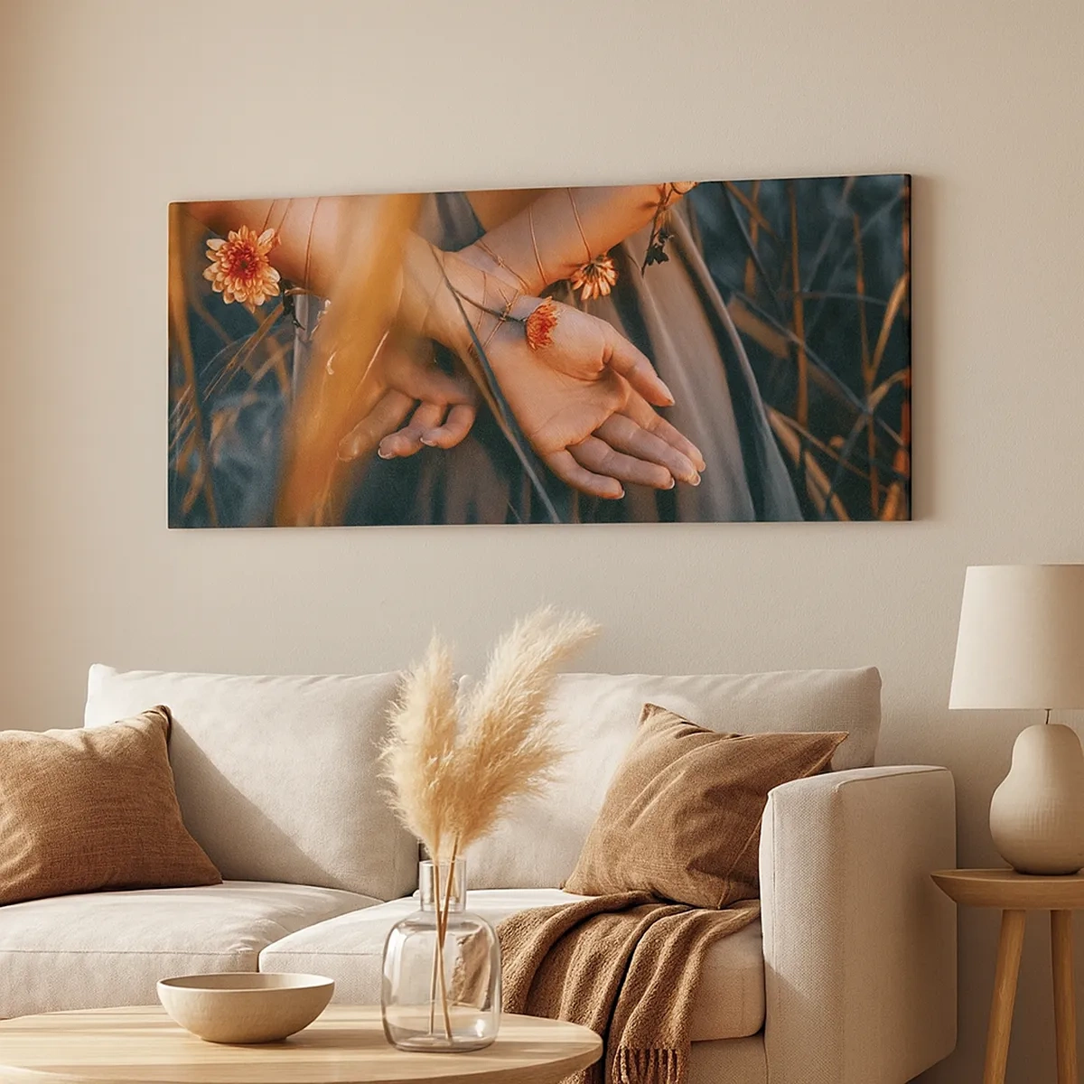 Obraz na plátne - Prepojená s prírodou - 30x30 cm