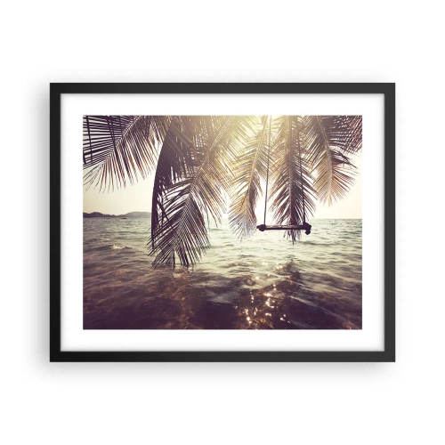 Plagát v čiernom ráme - Hojdať sa ľubovoľne v oblakoch - 50x40 cm