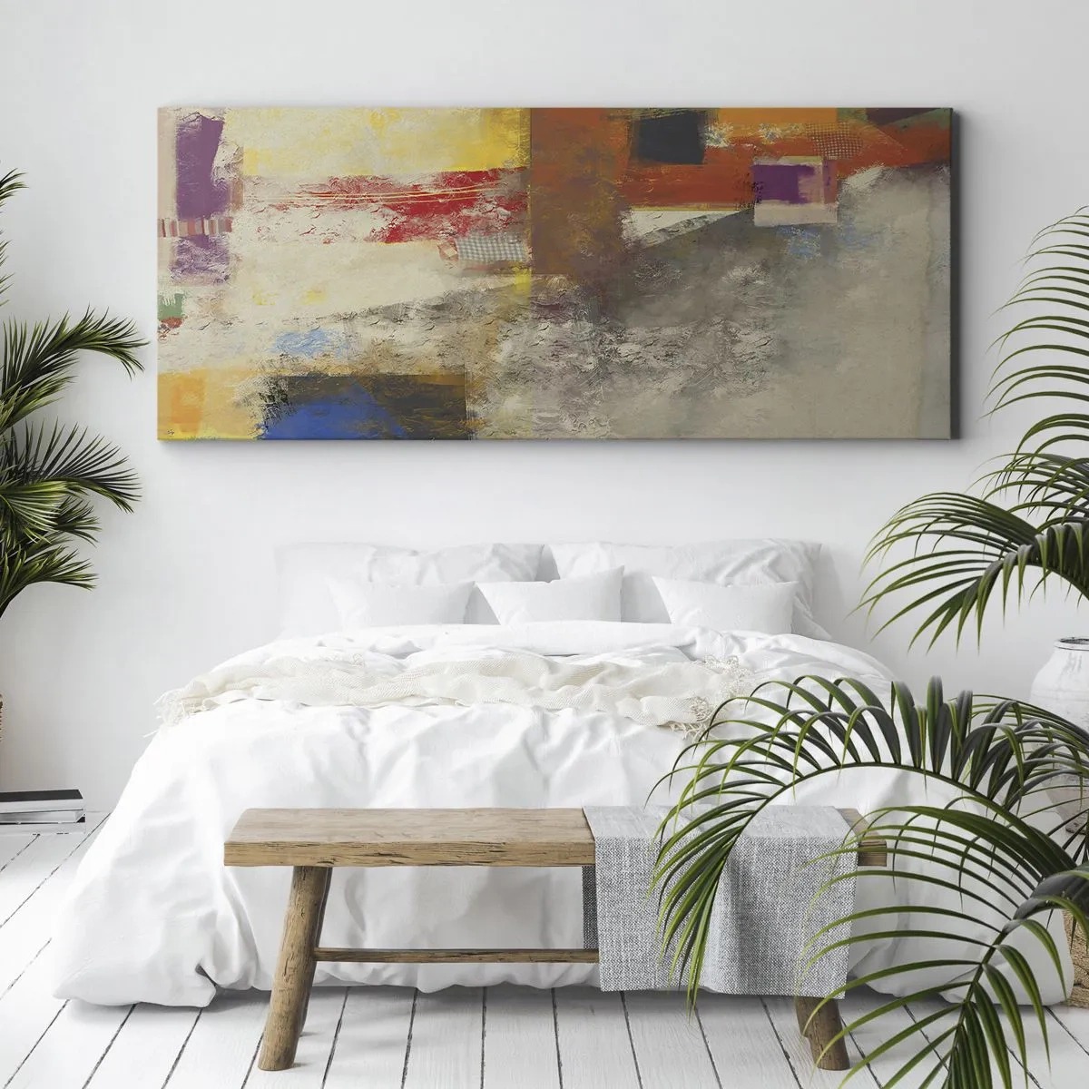 Obraz na plátne - Geometria farieb - 100x40 cm
