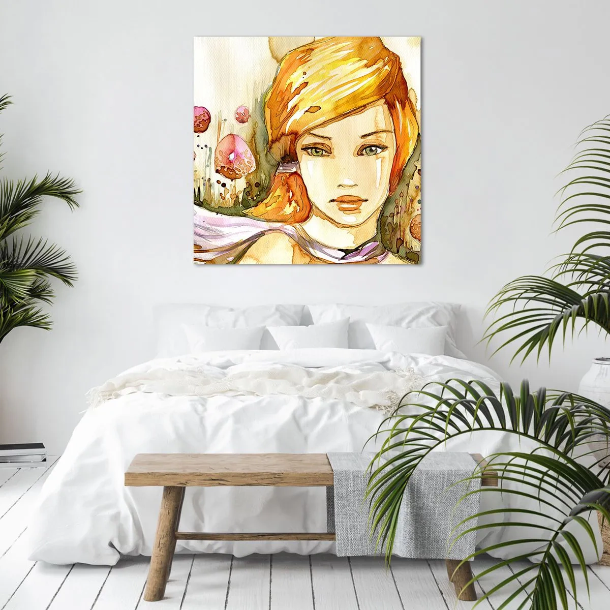 Obraz na plátne - Smaragdový pohľad, ktorý utišuje hnev - 70x70 cm