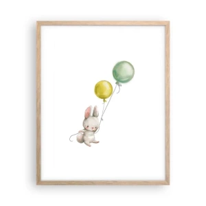 Plagát v ráme zo svetlého duba - Poletím aj ja! - 40x50 cm