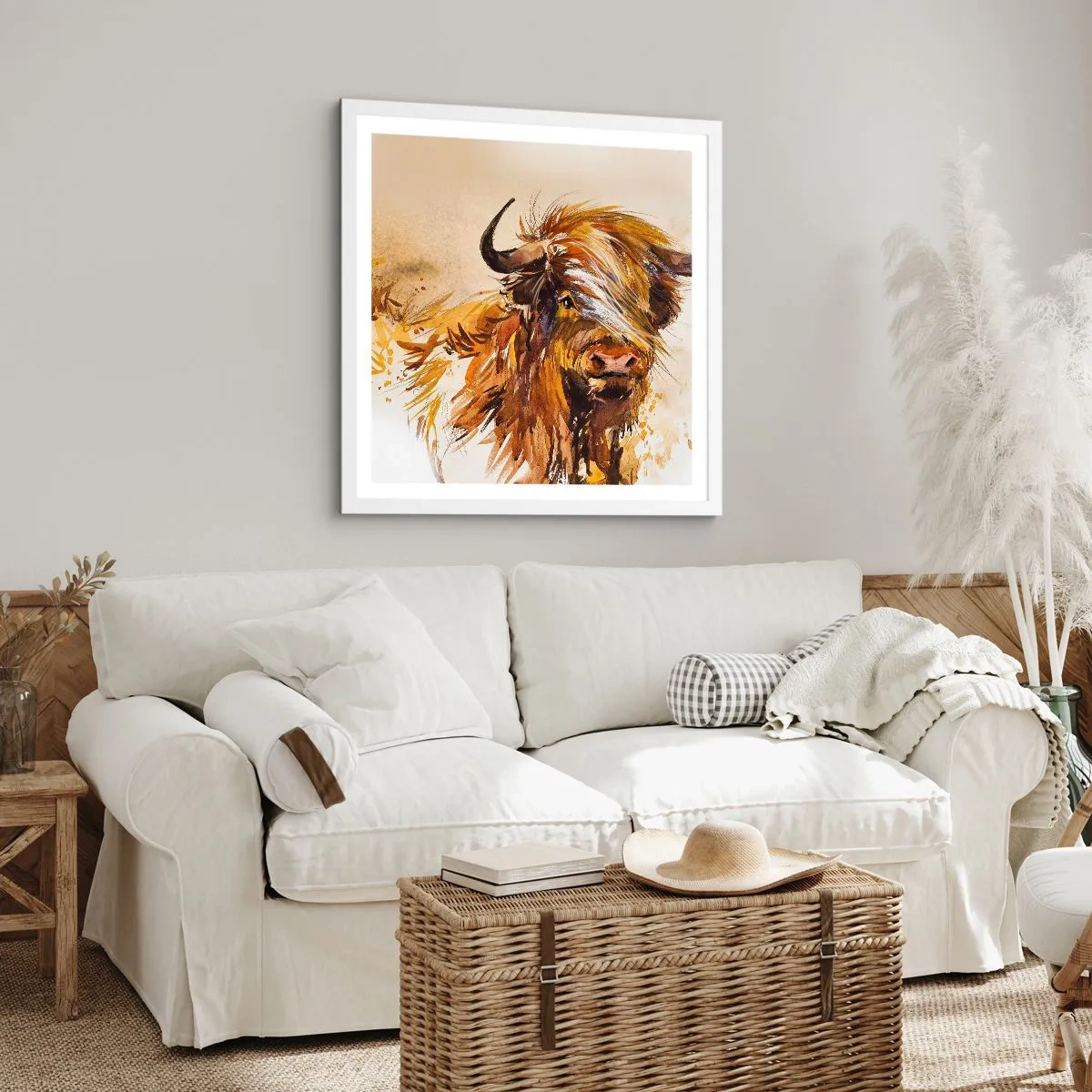 Plagát v bielom ráme - Pýcha lovca - 60x60 cm