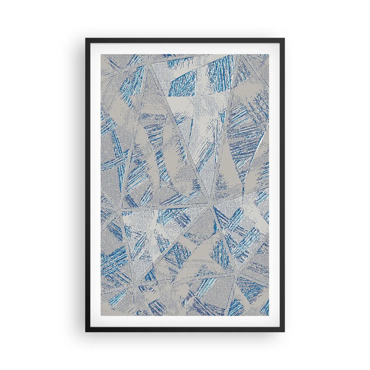 Plagát v čiernom ráme - V šedo-modrom labyrinte - 61x91 cm