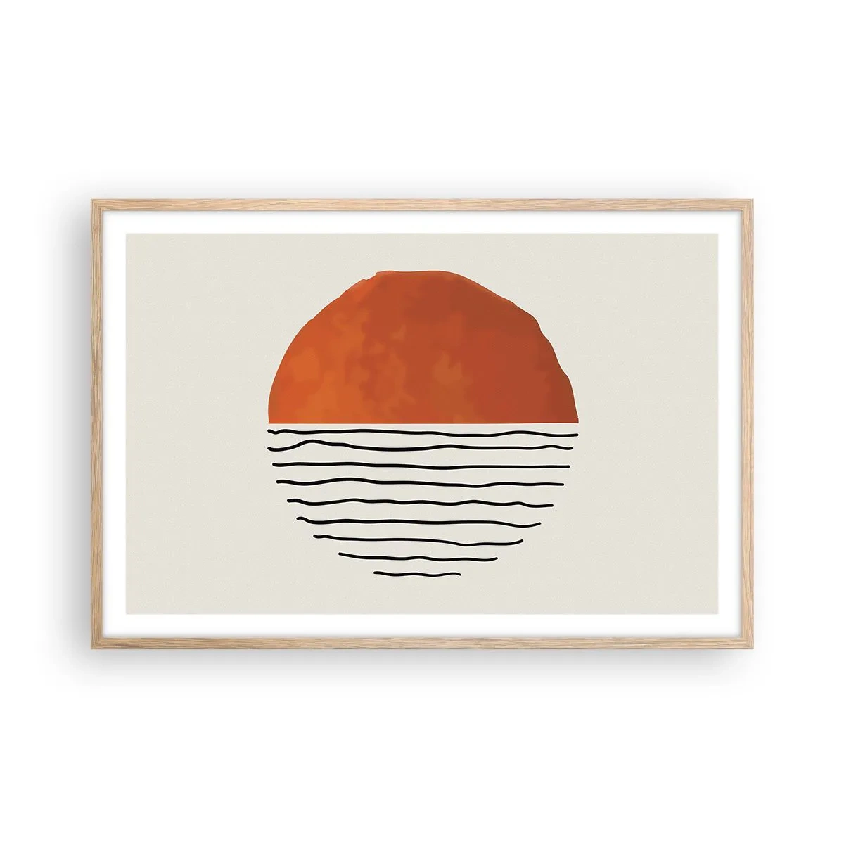 Plagát v ráme zo svetlého duba - V japonskej atmosfére - 91x61 cm