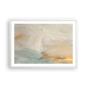 Plagát v bielom ráme - Abstrakcia – krajina nehy - 70x50 cm