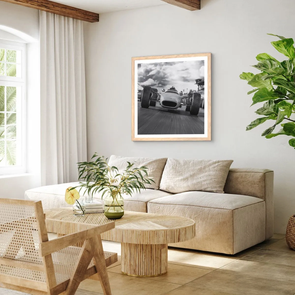 Plagát v ráme zo svetlého duba - Toto je sila! - 60x60 cm