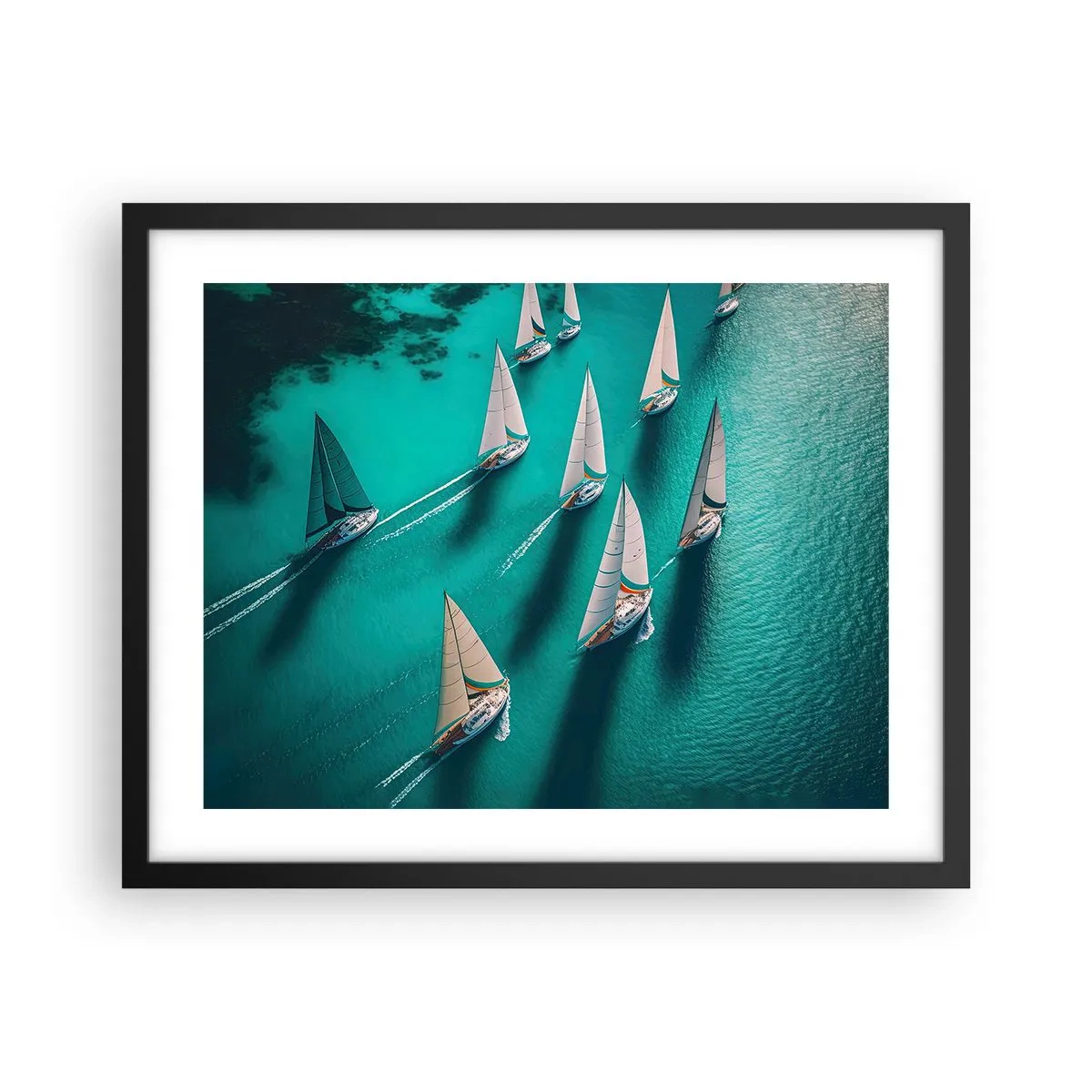 Plagát v čiernom ráme - Zápasenie s vetrom - 50x40 cm