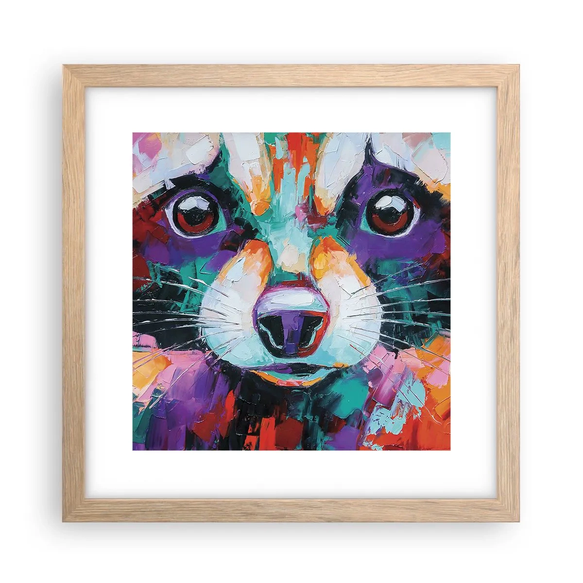 Plagát v ráme zo svetlého duba - Iba dobré emócie - 30x30 cm