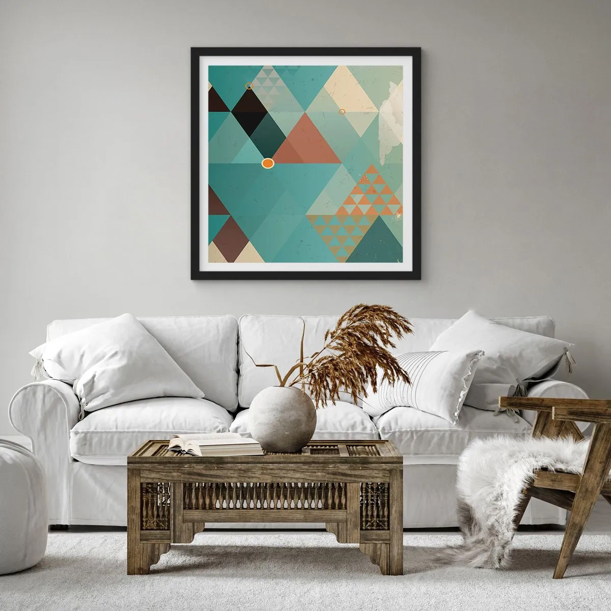 Plagát v čiernom ráme - Jednota mnohosti, mnohosť jednoty - 30x30 cm