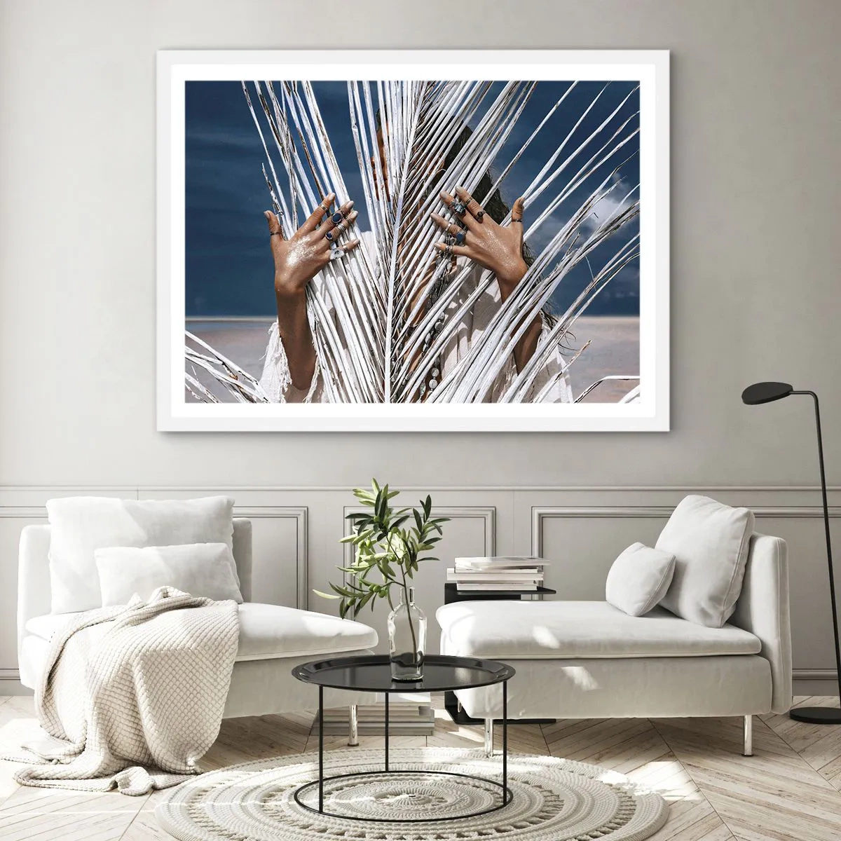 Plagát v bielom ráme - Šamanové dievča? - 91x61 cm