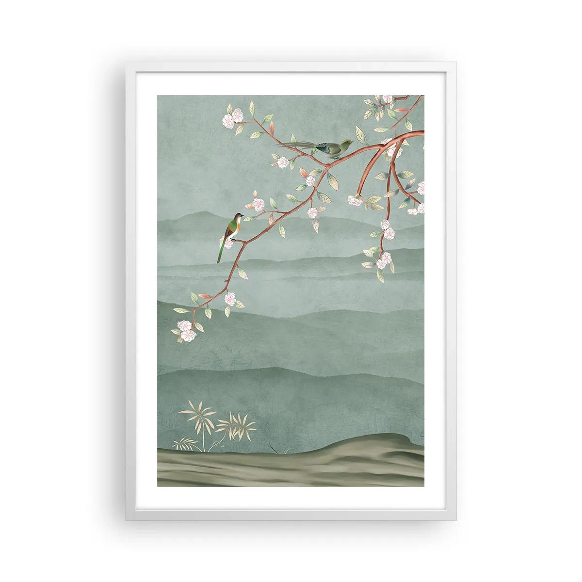 Plagát v bielom ráme - Jar je tu - 50x70 cm