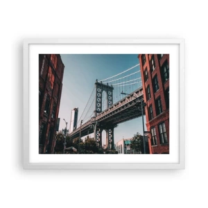 Plagát v bielom ráme - Nad vlnami mesta - 50x40 cm