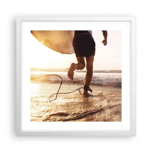 Plagát v bielom ráme - V ústrety vlne - 40x40 cm