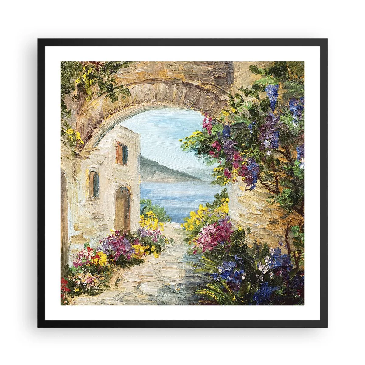 Plagát v čiernom ráme - Pôvab pobrežnej krajiny - 60x60 cm