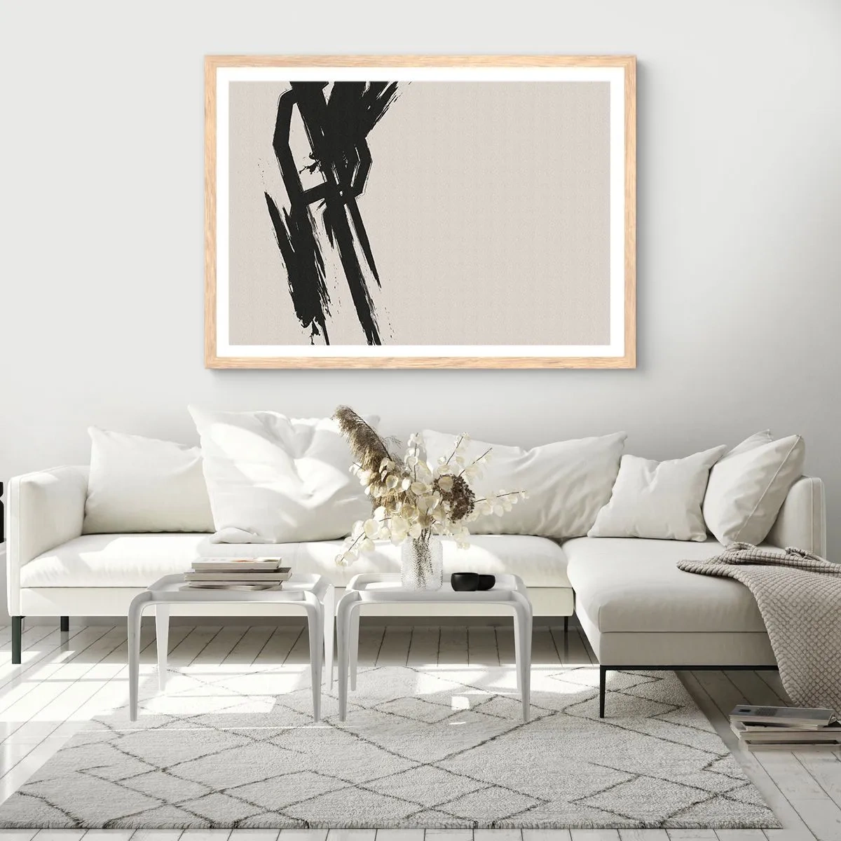 Plagát v ráme zo svetlého duba - Nezastaviteľná hybnosť - 91x61 cm