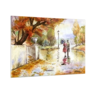 Obraz na skle - Romantická jeseň v parku
 - 100x70 cm
