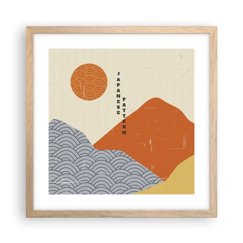 Plagát v ráme zo svetlého duba - V japonskom duchu - 40x40 cm