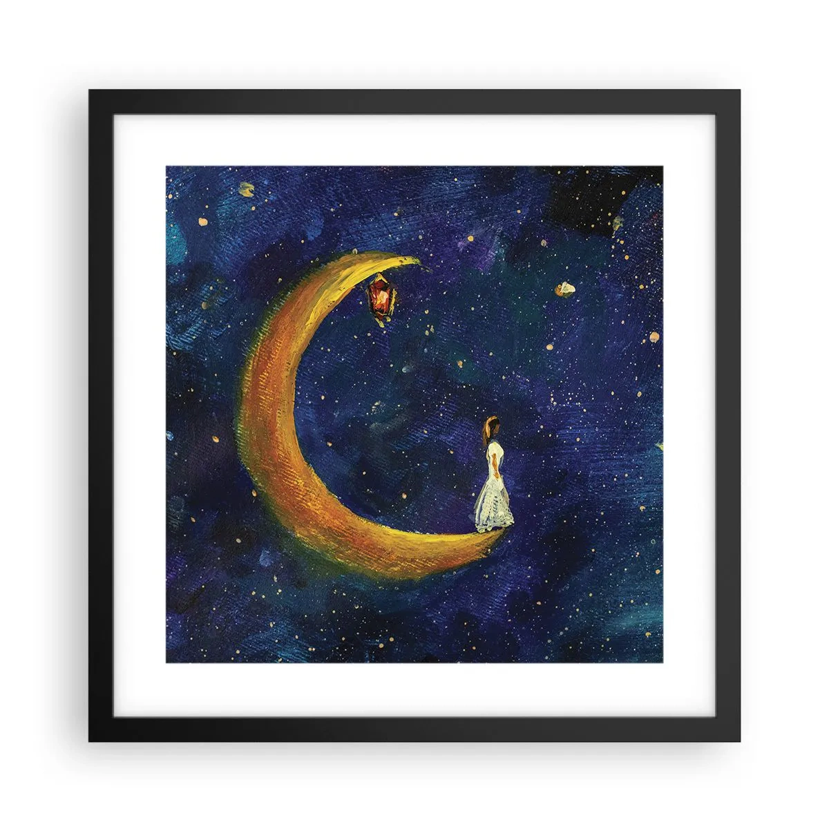 Plagát v čiernom ráme - Volanie sveta - 40x40 cm