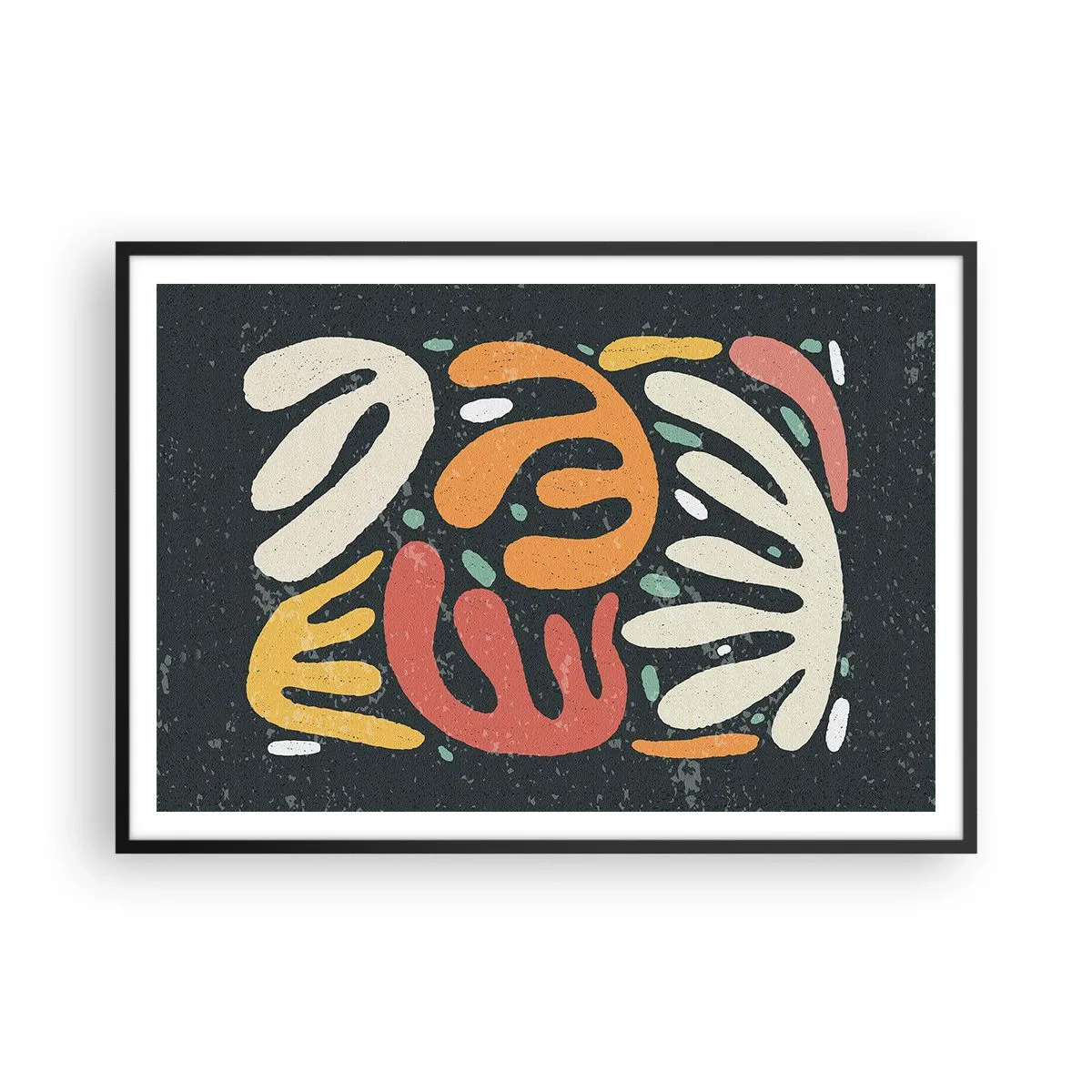 Plagát v čiernom ráme - Kompozícia – hneď ťa chytím - 100x70 cm