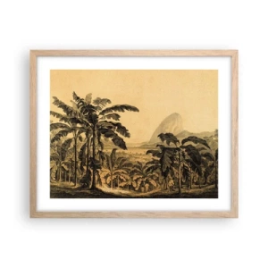 Plagát v ráme zo svetlého duba - V koloniálnom štýle - 50x40 cm