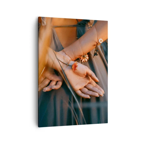 Obraz na plátne - Prepojená s prírodou - 50x70 cm