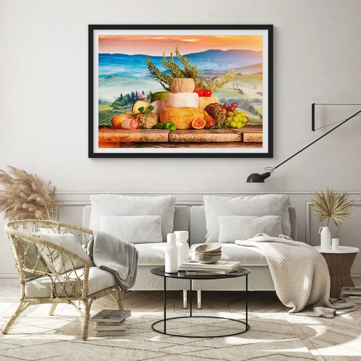 Plagát v čiernom ráme - Talianska radosť zo života - 100x70 cm
