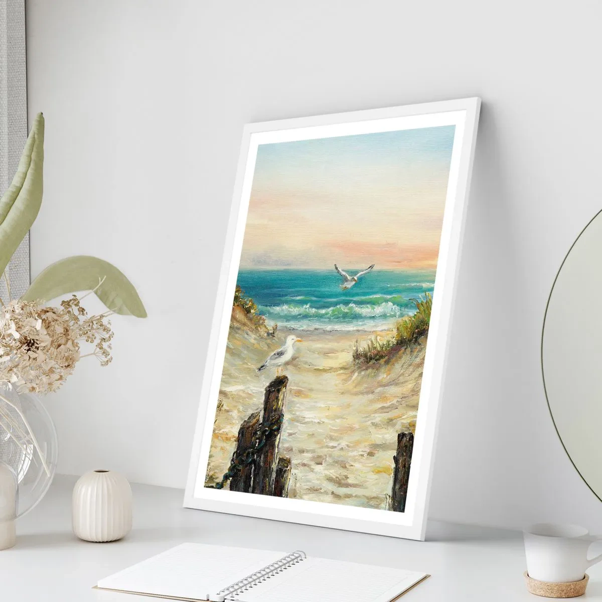 Plagát v bielom ráme - Bezvetrie a samota - 70x100 cm