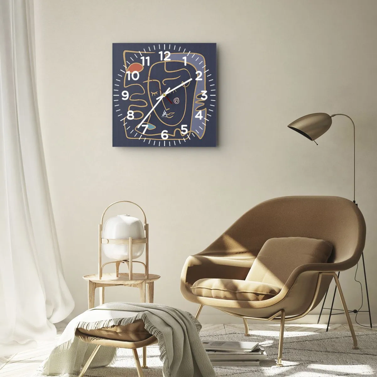 Nástenné hodiny - V zádumčivosti - 40x40 cm