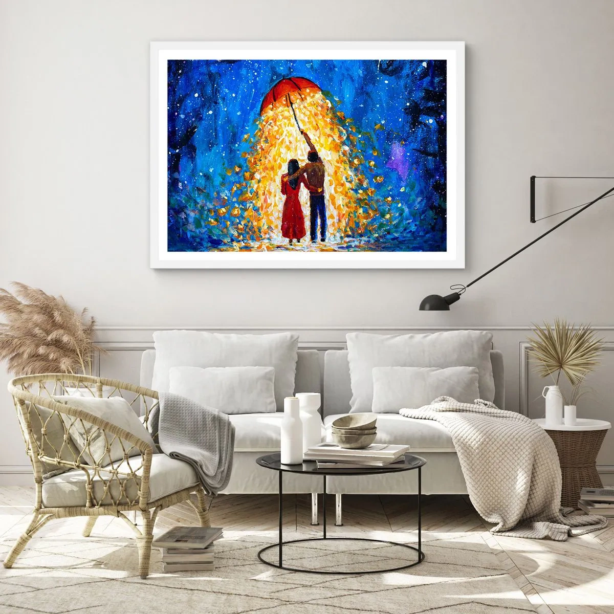 Plagát v bielom ráme - Mágia daždivého večera? - 50x40 cm