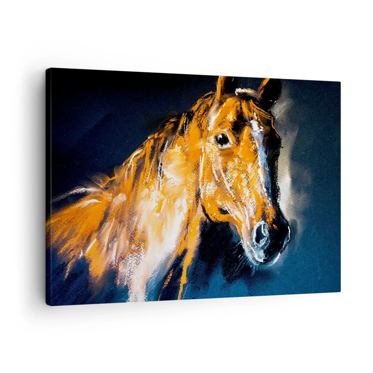 Obraz na plátne - Portrét koňa v dynamickom, maliarskom štýle - 70x50cm - Tak čo, ideš? - Moderná nástenná dekorácia do obývacej izby a spálne ARTTOR