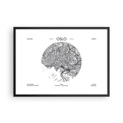 Plagát v čiernom ráme - Anatómia Osla - 70x50 cm