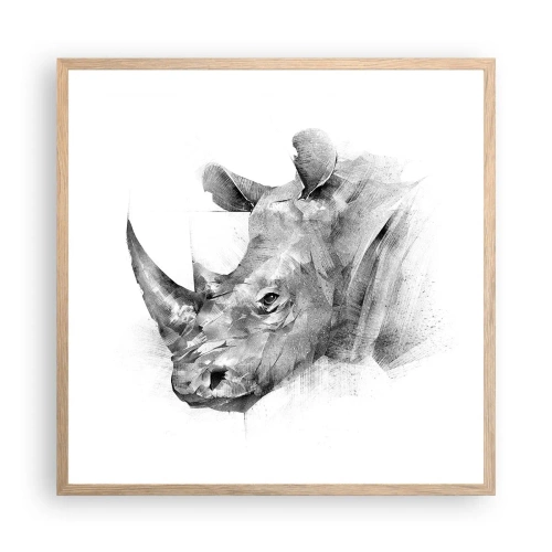 Plagát v ráme zo svetlého duba - Africký portrét - 60x60 cm