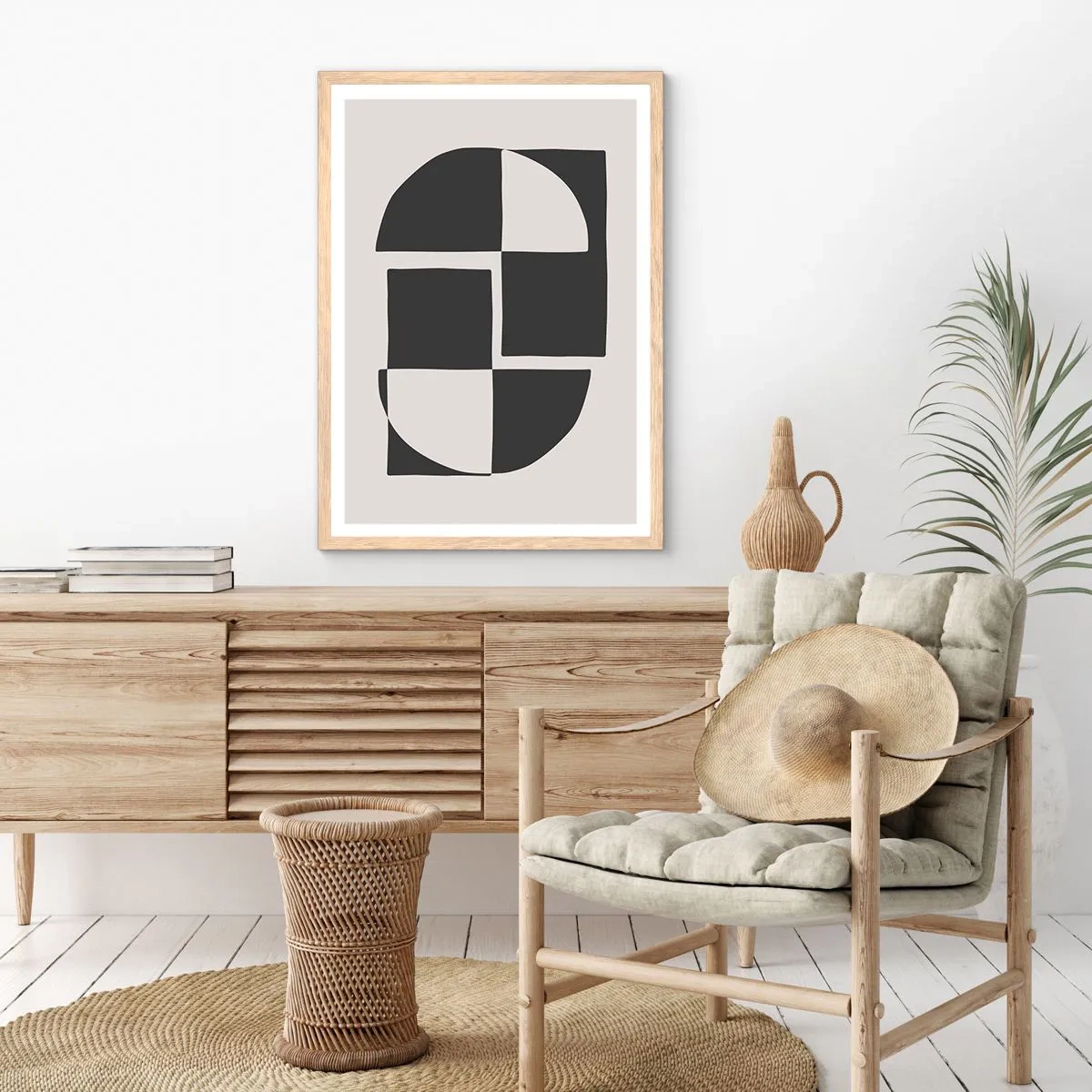 Plagát v ráme zo svetlého duba - Antitéza – syntéza - 40x50 cm