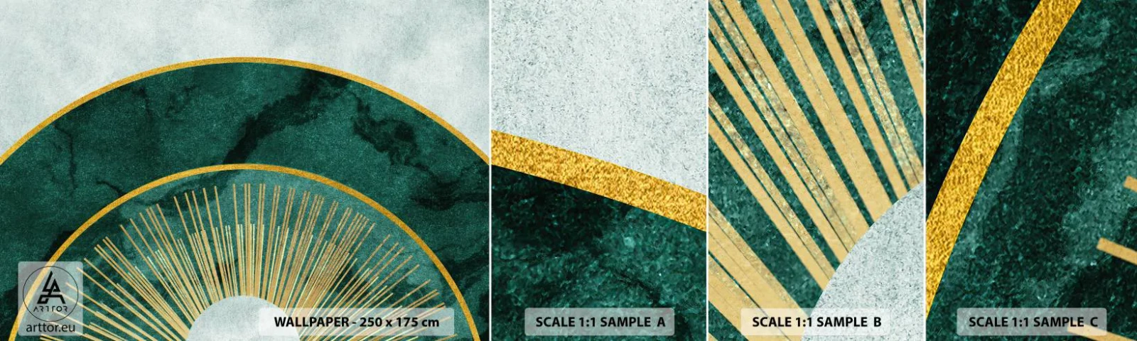 Vzorka samolepiacej fototapety Deluxe Sticker - Iná slnečná sústava - Art Deco, Moderné, Abstrakcia - 100x30 cm