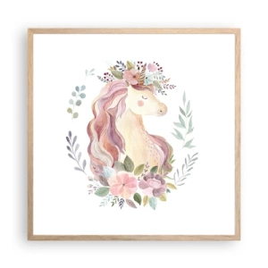 Plagát v ráme zo svetlého duba - Pozvánka do ríše rozprávok - 60x60 cm