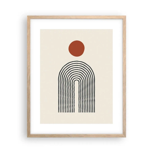 Plagát v ráme zo svetlého duba - Magnetizmus tvarov a farieb - 40x50 cm