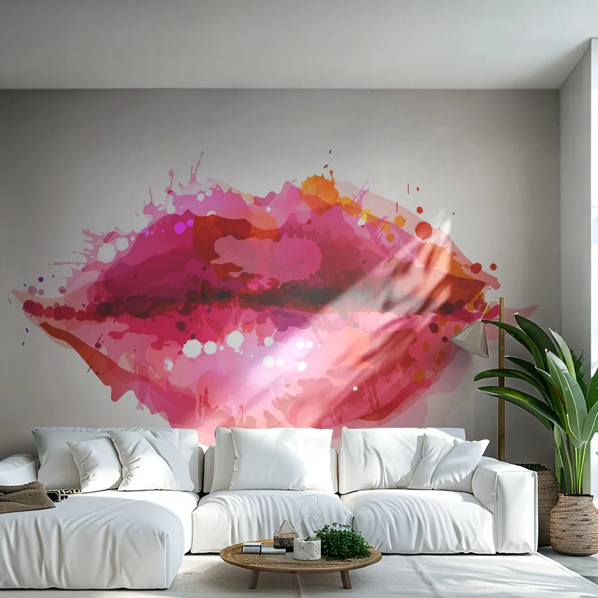Samolepiaca Fototapeta Deluxe Sticker - Červenejšia ako červená - Abstrakcia, červené pery, Kus - 250x175 cm