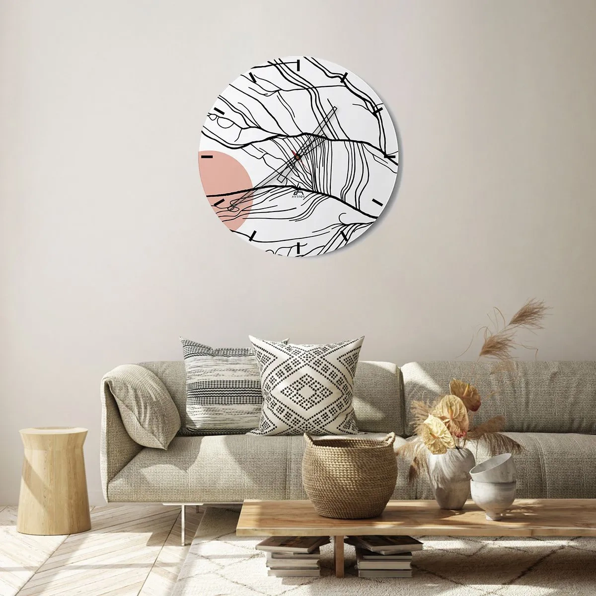 Nástenné hodiny - V sieti vetvičiek - 40x40 cm