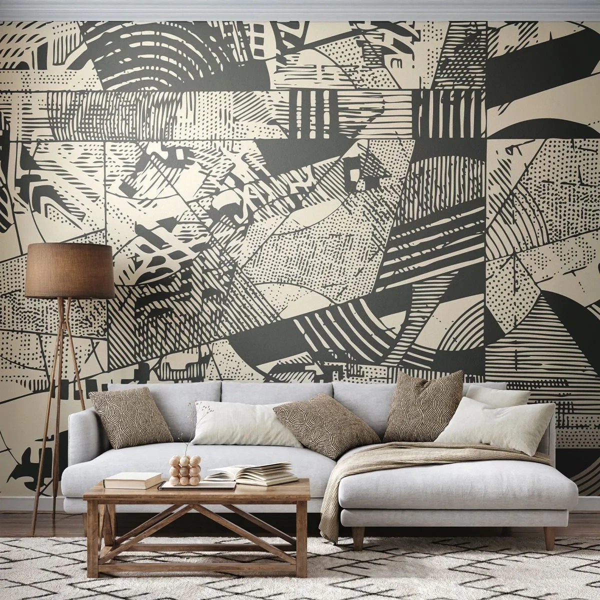 Fototapeta Premium Sand - Dynamika súčasnosti - Abstrakcia, Vintage, Grafika - 350x256 cm