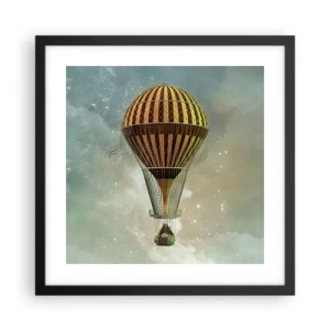 Plagát v čiernom ráme - Priekopnícke lety - 40x40 cm