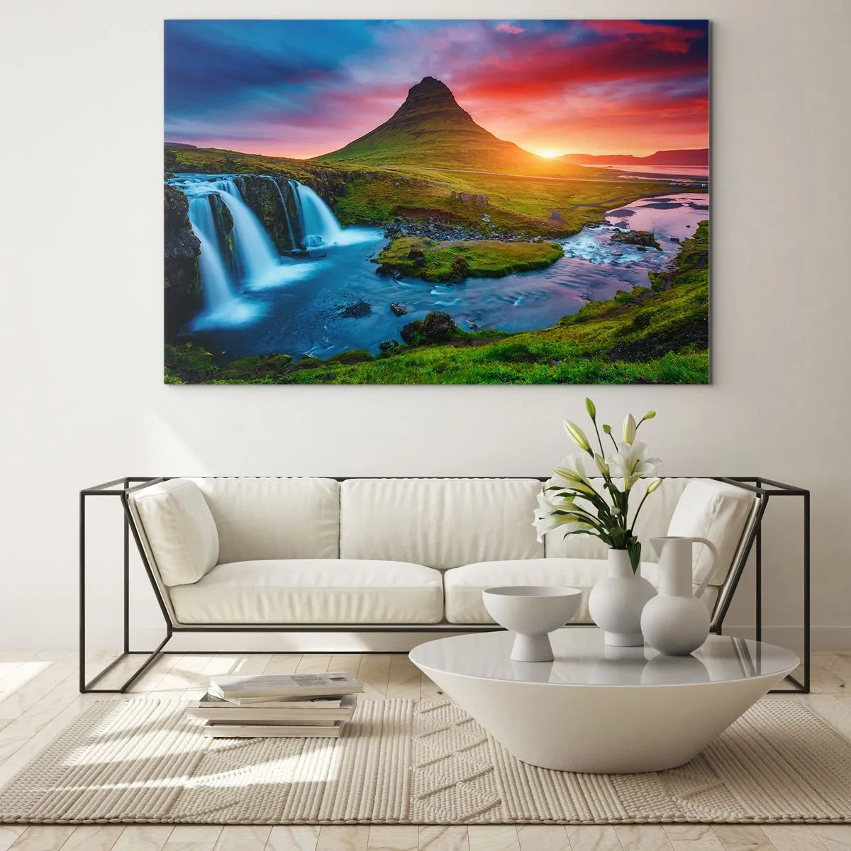 Obraz na skle - Island - oheň a voda - 70x50cm - Island - oheň a voda - Moderná nástenná dekorácia do obývacej izby a spálne ARTTOR